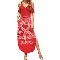 Personalised In September We Wear Red Summer Maxi Dress Polynesia Blood Cancer Awareness