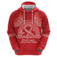 Personalised In September We Wear Red Zip Hoodie Polynesia Blood Cancer Awareness