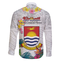 Kiribati Independence Day Family Matching Tank Maxi Dress and Hawaiian Shirt Frigatebird Mix Tropical Flowers - White Style LT14 - Polynesian Pride