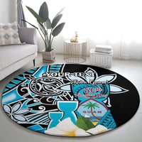 Personalised Guam Liberation Day Round Carpet Chamorro Latte Stone With Guasali Flowers
