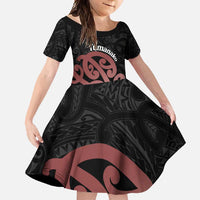 New Zealand Mangopare Tamanako Family Matching Off Shoulder Maxi Dress and Hawaiian Shirt Aotearoa Maori