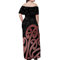 New Zealand Mangopare Tamanako Off Shoulder Maxi Dress Aotearoa Maori
