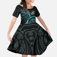 New Zealand Archery Family Matching Mermaid Dress and Hawaiian Shirt Aotearoa Silver Fern Maori - Polynesian Pride