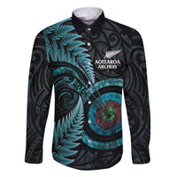 New Zealand Archery Family Matching Mermaid Dress and Hawaiian Shirt Aotearoa Silver Fern Maori - Polynesian Pride