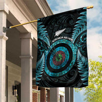New Zealand Archery Garden Flag Aotearoa Silver Fern Maori - Polynesian Pride