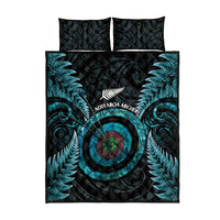 New Zealand Archery Quilt Bed Set Aotearoa Silver Fern Maori - Polynesian Pride