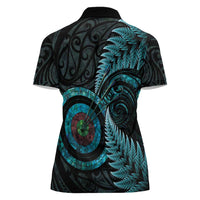 New Zealand Archery Women Polo Shirt Aotearoa Silver Fern Maori - Polynesian Pride