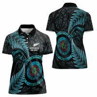New Zealand Archery Women Polo Shirt Aotearoa Silver Fern Maori - Polynesian Pride