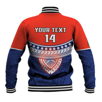 Custom Fiji School Baseball Jacket Marist Brothers Fijian Tapa Pattern LT14 - Polynesian Pride