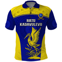 Fiji School Polo Shirt Ratu Kadavulevu Heron With Fijian Tapa LT14 Gold - Polynesian Pride