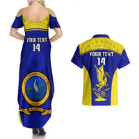 Custom Fiji School Couples Matching Summer Maxi Dress and Hawaiian Shirt Ratu Kadavulevu Heron With Fijian Tapa LT14 - Polynesian Pride