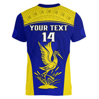 Custom Fiji School Women V Neck T Shirt Ratu Kadavulevu Heron With Fijian Tapa LT14 - Polynesian Pride