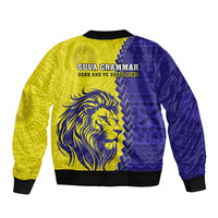 Fiji School Bomber Jacket Suva Grammar Lions With Fijian Tapa LT14 - Polynesian Pride