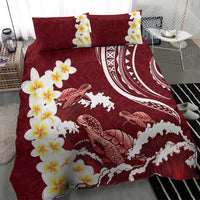 Blood Gold Polynesia Bedding Set Polynesian Frangipani With Sea Turtles