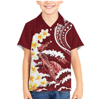 Blood Gold Polynesia Family Matching Mermaid Dress and Hawaiian Shirt Polynesian Frangipani With Sea Turtles