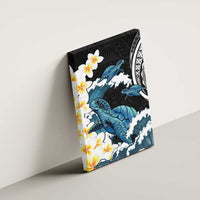 Black Polynesia Canvas Wall Art Polynesian Frangipani With Sea Turtles
