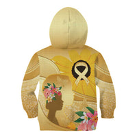 Polynesia Childhood Cancer Awareness Kid Hoodie Be Bold Go Gold Polynesian Art