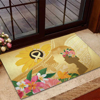 Polynesia Childhood Cancer Awareness Rubber Doormat Be Bold Go Gold Polynesian Art