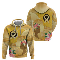 Polynesia Childhood Cancer Awareness Zip Hoodie Be Bold Go Gold Polynesian Art