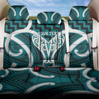 Aotearoa Atua Tangaroa Personalised Back Car Seat Cover God Of The Sea Maori Whale Tail Cyan