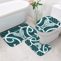 Aotearoa Atua Tangaroa Personalised Bathroom Set God Of The Sea Maori Whale Tail Cyan