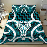 Aotearoa Atua Tangaroa Personalised Bedding Set God Of The Sea Maori Whale Tail Cyan