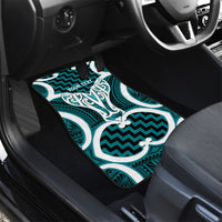 Aotearoa Atua Tangaroa Personalised Car Mats God Of The Sea Maori Whale Tail Cyan