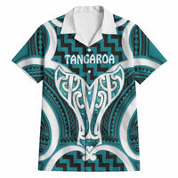 Aotearoa Atua Tangaroa Personalised Hawaiian Shirt God Of The Sea Maori Whale Tail Cyan