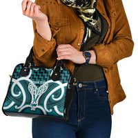Aotearoa Atua Tangaroa Personalised Shoulder Handbag God Of The Sea Maori Whale Tail Cyan