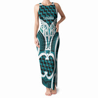 Aotearoa Atua Tangaroa Personalised Tank Maxi Dress God Of The Sea Maori Whale Tail Cyan