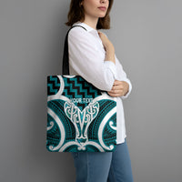 Aotearoa Atua Tangaroa Personalised Tote Bag God Of The Sea Maori Whale Tail Cyan