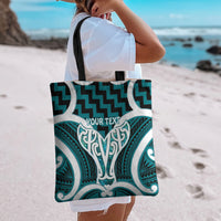 Aotearoa Atua Tangaroa Personalised Tote Bag God Of The Sea Maori Whale Tail Cyan