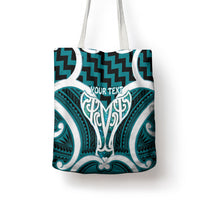 Aotearoa Atua Tangaroa Personalised Tote Bag God Of The Sea Maori Whale Tail Cyan
