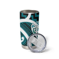 Aotearoa Atua Tangaroa Personalised Tumbler Cup God Of The Sea Maori Whale Tail Cyan