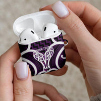 Aotearoa Atua Tangaroa Personalised AirPods Case God Of The Sea Maori Whale Tail Purple
