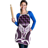 Aotearoa Atua Tangaroa Personalised Apron God Of The Sea Maori Whale Tail Purple