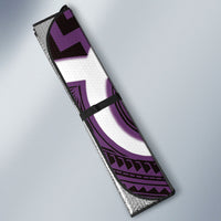 Aotearoa Atua Tangaroa Personalised Auto Sun Shade God Of The Sea Maori Whale Tail Purple