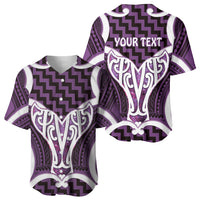 Aotearoa Atua Tangaroa Personalised Baseball Jersey God Of The Sea Maori Whale Tail Purple