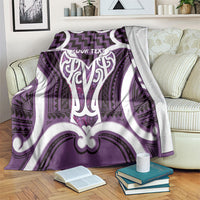 Aotearoa Atua Tangaroa Personalised Blanket God Of The Sea Maori Whale Tail Purple