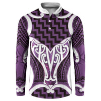 Aotearoa Atua Tangaroa Personalised Button Sweatshirt God Of The Sea Maori Whale Tail Purple