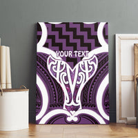 Aotearoa Atua Tangaroa Personalised Canvas Wall Art God Of The Sea Maori Whale Tail Purple