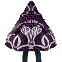 Aotearoa Atua Tangaroa Personalised Cloak God Of The Sea Maori Whale Tail Purple
