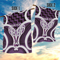 Aotearoa Atua Tangaroa Personalised Garden Flag God Of The Sea Maori Whale Tail Purple
