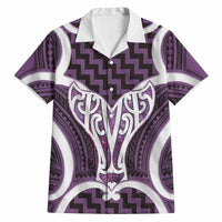 Aotearoa Atua Tangaroa Personalised Hawaiian Shirt God Of The Sea Maori Whale Tail Purple
