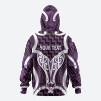 Aotearoa Atua Tangaroa Personalised Hoodie God Of The Sea Maori Whale Tail Purple