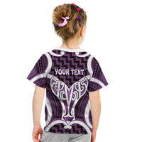 Aotearoa Atua Tangaroa Personalised Kid T Shirt God Of The Sea Maori Whale Tail Purple
