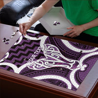 Aotearoa Atua Tangaroa Personalised Puzzle God Of The Sea Maori Whale Tail Purple