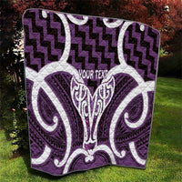 Aotearoa Atua Tangaroa Personalised Quilt God Of The Sea Maori Whale Tail Purple