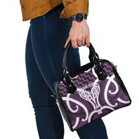 Aotearoa Atua Tangaroa Personalised Shoulder Handbag God Of The Sea Maori Whale Tail Purple