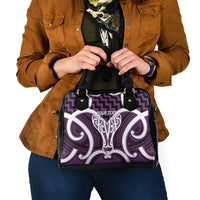 Aotearoa Atua Tangaroa Personalised Shoulder Handbag God Of The Sea Maori Whale Tail Purple